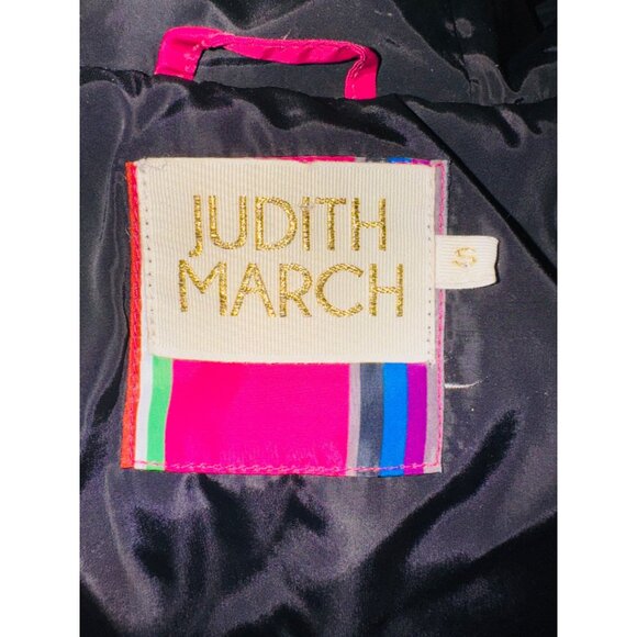 Judith March Rainbow Striped Puffer Vest Faux Fur Hood S Outdoor Street Style - Picture 9 of 15
